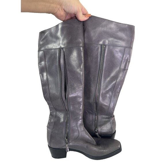 Balenciaga Paris Gray Riding Boots 40 Quiet Luxury Y2K Butter Soft Leather FLAW - Picture 16 of 16